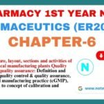 Free Pharmaceutics Chapter-6 PDF Notes, d pharmacy 1st year notes, Basic structure, layout, sections and activities of pharmaceutical manufacturing plants Quality control and quality assurance Def